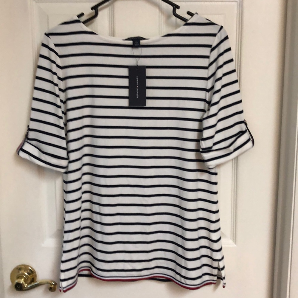 NWT - $$$ Tommy Hilfiger Boat Neck Striped Shirt